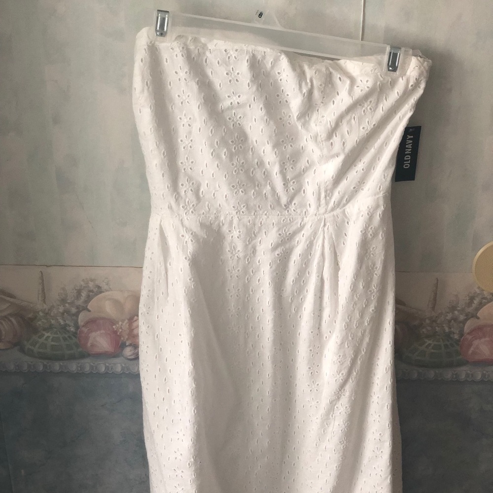 Old Navy White Strapless Dress